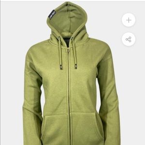 WOMEN'S PLAIN DIXXON O.D. GREEN ZIP-UP HOODIE